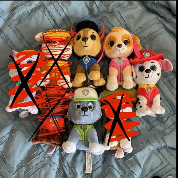 Ty Beanie Baby Boo Paw Patrol Lot of 4 - 6” Plushies - Picture 1 of 6